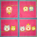 027 Eulen - 3-lagig (pink) - Artebene